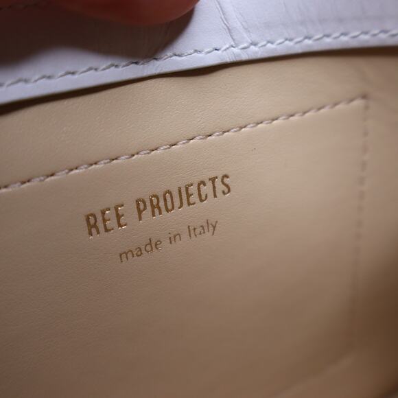 REE PROJECTS Do Fringe Leather Neck Pouch White Leather Crossbody Sling Bag - Picture 10 of 11